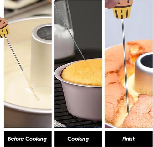 6pcs Stainless Steel Check for Baking Doneness, Colorful Kitchen Endurance Skewer with Plastic Handles (Green, Blue, Yellow, Pink) in Saudi Arabia