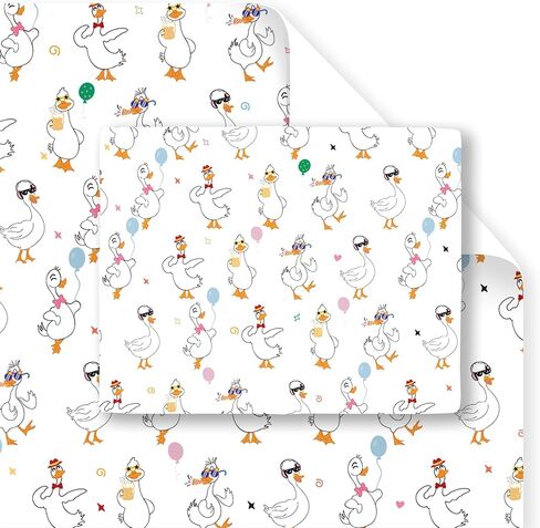 Cheerland 12 Sheets Birthday Party Silly Goose Wrapping Paper with 12 Gift Tags, Funny Gift Wrap One Silly Goose Go Duck Supplies Farm Themed Cute Boys Girls Baby Shower Wrap for Kids & Garden Party in Saudi Arabia