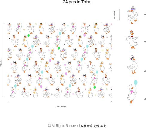 Cheerland 12 Sheets Birthday Party Silly Goose Wrapping Paper with 12 Gift Tags, Funny Gift Wrap One Silly Goose Go Duck Supplies Farm Themed Cute Boys Girls Baby Shower Wrap for Kids & Garden Party in Saudi Arabia