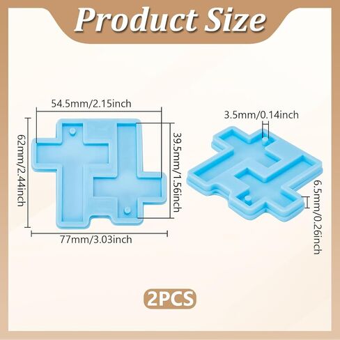 UNICRAFTALE 2Pcs Cross Silicone Resin Molds Blue Cross Earring Earring Molds Epoxy Resin Mold Crucifix Casting Mold for DIY Craft Earring Keychain Necklace Pendant Jewelry Making 3''x2.4'' in Saudi Arabia