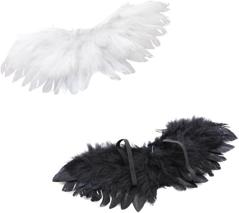 2 PCS Angel Wings for labubu 15/17 CM,Doll Clothes Accessories Set- White and Black Wings Set in Saudi Arabia