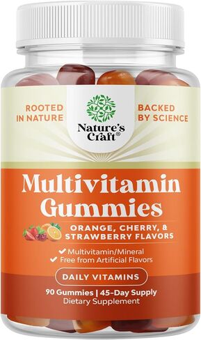 Potent Daily Multivitamin Gummies for Adults - Wellness Blend of Vitamin D A C E B12 Zinc and Biotin - Adult Vitamin Gummy for Energy and Immunity - Non-GMO Gluten Free and Halal - 180 Gummies in Kuwait