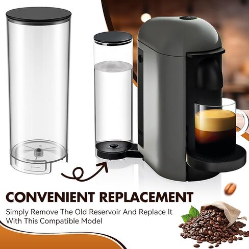خزان مياه Feekoon سعة 60 أونصة متوافق مع ماكينة القهوة Groupe SEB Nespresso من Krups Vertuo Plus Deluxe XN900840 / ماكينة القهوة Krups Groupe SEB Nespresso Vertuo Plus XN900T40 Pod in Kuwait