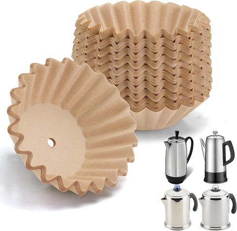 Percolator Coffee Filters Compatible with Farberware Coffee Percolator, 200 Pcs Disposable Perforated Brown Filter Paper for Farberware 12 Cup Cuisinart 12 Cup in Saudi Arabia