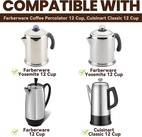 Percolator Coffee Filters Compatible with Farberware Coffee Percolator, 200 Pcs Disposable Perforated Brown Filter Paper for Farberware 12 Cup Cuisinart 12 Cup in Saudi Arabia