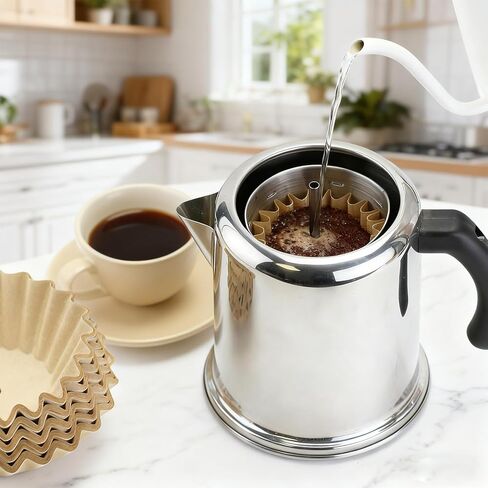 Percolator Coffee Filters Compatible with Farberware Coffee Percolator, 200 Pcs Disposable Perforated Brown Filter Paper for Farberware 12 Cup Cuisinart 12 Cup in Saudi Arabia