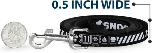 مقود الحيوانات الأليفة من Peanuts Worldwide LLC، مقود الكلب، رموز رعاية سنوبي الفول السوداني 100% أصلي أسود وأبيض، بطول 6 أقدام وعرض 1.0 بوصة in Kuwait