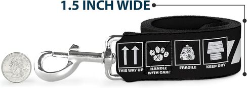 مقود الحيوانات الأليفة من Peanuts Worldwide LLC، مقود الكلب، رموز رعاية سنوبي الفول السوداني 100% أصلي أسود وأبيض، بطول 6 أقدام وعرض 1.0 بوصة in Kuwait