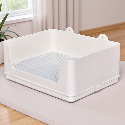 RUBYHOME Large Rabbit Litter Box Bunny Potty Training Corner Litter Pan with Deep Bottom Collection Tray, Small Animal Bedding Toilet for Adult Guinea Pig, Ferret in Kuwait