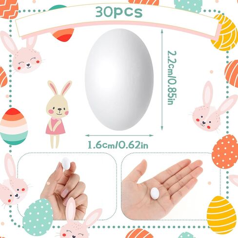 Bucherry 30 Pcs Wooden Fake Eggs 7/8 Inch Mini White Easter Eggs Unfinished for Toddler Kids DIY Crafts Painting Nesting Boxes Kitchen Play Game Easter Party Favors, Smooth and Ready to Decorate in Saudi Arabia