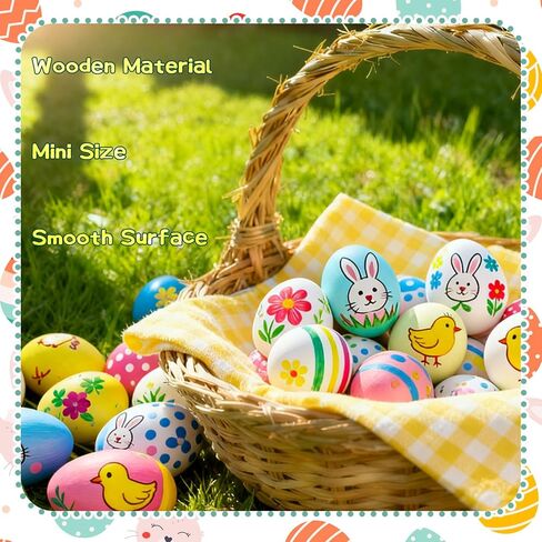 Bucherry 30 Pcs Wooden Fake Eggs 7/8 Inch Mini White Easter Eggs Unfinished for Toddler Kids DIY Crafts Painting Nesting Boxes Kitchen Play Game Easter Party Favors, Smooth and Ready to Decorate in Saudi Arabia