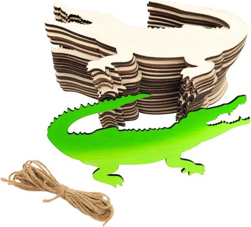 30 Pack 4 Inch Wood Alligator Cutouts Unfinished Wood Alligator Crafts Wooden Alligator Hanging Ornaments DIY Alligator Craft Gift Tags for Home Party Decoration in Saudi Arabia