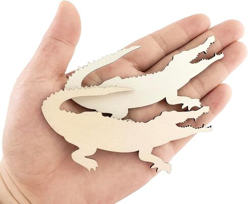30 Pack 4 Inch Wood Alligator Cutouts Unfinished Wood Alligator Crafts Wooden Alligator Hanging Ornaments DIY Alligator Craft Gift Tags for Home Party Decoration in Saudi Arabia