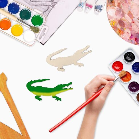 30 Pack 4 Inch Wood Alligator Cutouts Unfinished Wood Alligator Crafts Wooden Alligator Hanging Ornaments DIY Alligator Craft Gift Tags for Home Party Decoration in Saudi Arabia