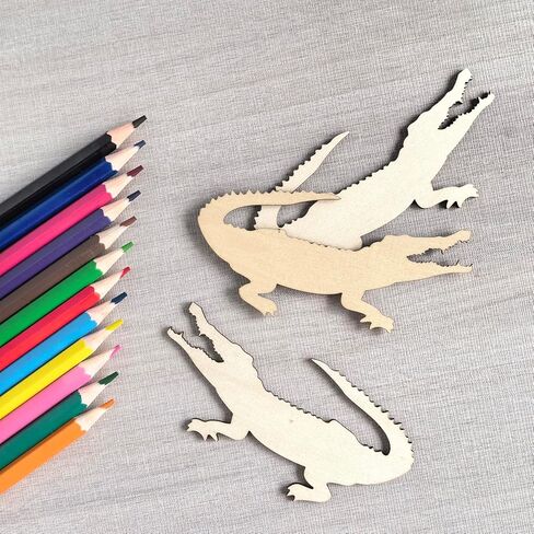 30 Pack 4 Inch Wood Alligator Cutouts Unfinished Wood Alligator Crafts Wooden Alligator Hanging Ornaments DIY Alligator Craft Gift Tags for Home Party Decoration in Saudi Arabia
