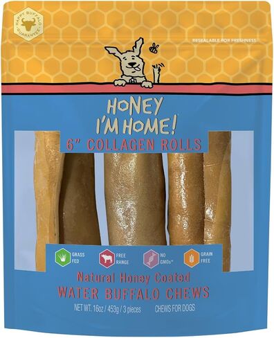 Honey I'm Home عسل طبيعي مغلف بطبقة من الكولاجين مقاس 6 بوصات، حلوى الجاموس، 3 قطع in Kuwait