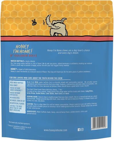 Honey I'm Home عسل طبيعي مغلف بطبقة من الكولاجين مقاس 6 بوصات، حلوى الجاموس، 3 قطع in Kuwait