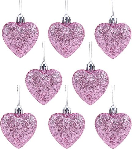 Christmas Concepts® 8 x 60mm Royal Blue Glitter Heart Shaped Christmas Tree Ornaments in Saudi Arabia