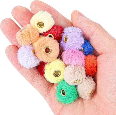 40PCS Beads for Beadable Pens, Mixed Color Fuzzy Beads and Rhinestone Bead for Pen, 16mm and 20mm Diameter for DIY Jewelry Making, Beadable Pens, Keychains, Lanyards and Crafts in Saudi Arabia