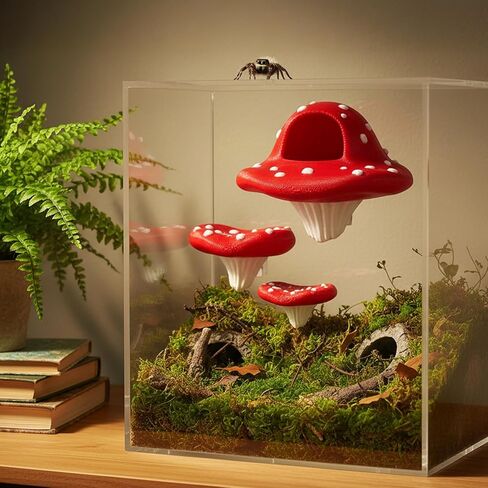 3 قطع من ملحقات حاوية عنكبوت القفز، ديكور حاوية عنكبوت القفز، منصات تصميم الفطر، ملحقات العناكب الأليفة للراحة والتسلق والتغذية والاستكشاف والديكور in Kuwait