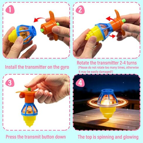 CAMIRUS 24PCS Glowing Spinning Top, LED Light Up Spinner Tops, Reusable Fidget Spinning for Valentine Easter Party Favors, Classroom Exchange Gifts, Goodie Bag Fillers in Kuwait