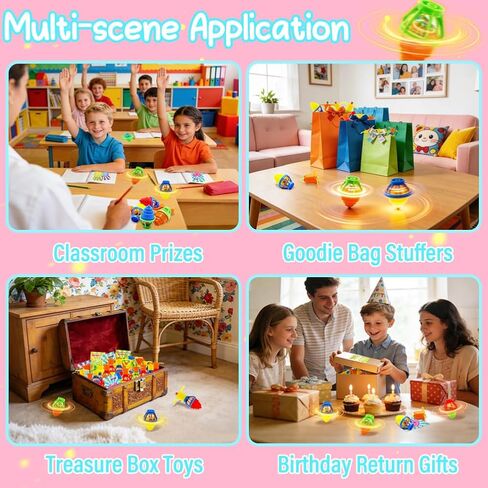 CAMIRUS 24PCS Glowing Spinning Top, LED Light Up Spinner Tops, Reusable Fidget Spinning for Valentine Easter Party Favors, Classroom Exchange Gifts, Goodie Bag Fillers in Kuwait