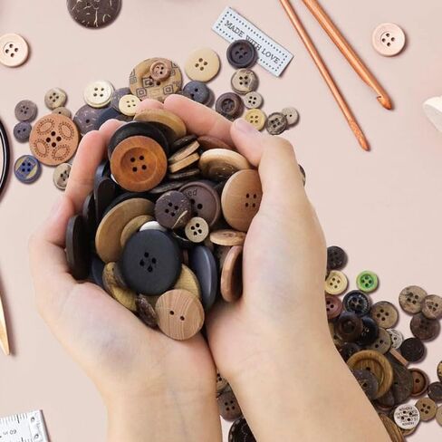 50g Assorted Sizes Buttons Mixed Handmade Ornament Buttons for Sewing Decorations DIY Arts and Crafts Manual Button Painting(Multicolor) in Saudi Arabia