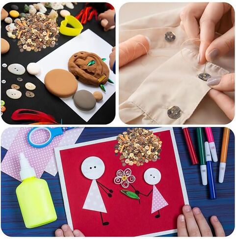 50g Assorted Sizes Buttons Mixed Handmade Ornament Buttons for Sewing Decorations DIY Arts and Crafts Manual Button Painting(Multicolor) in Saudi Arabia