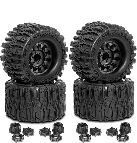 Dantenran 1/8 1/7 RC Monster Truck Tires OD 6.69" And Wheels 12mm 14mm 17mm Hex For 1:7 1:8 1:10 Off Road Truck Car Traxxas Maxx Tmaxx Summit ERevo 3.3 Arrma KRATON Notorious Outcast 6S Typhon 3S (L3) in Saudi Arabia