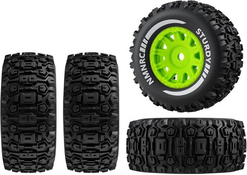 Pre-Glued Plastic Rim Wheels and Tires Compatible with Arrma 1/16 Mojave Grom 4X4 RTR Series Upgrades Part White in Saudi Arabia