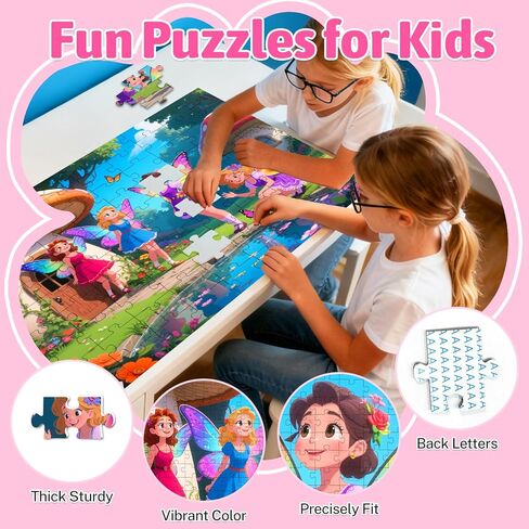 100 Piece Puzzles for Kids Ages 4-6 6-8 8-10, Unicorn Mermaid Fairy Princess Jigsaw Puzzles 100 Pieces Kids Puzzles Ages 3-5 4-6 5-8, Educational Learning Toys Gifts for Girls Boys 4-Pack 15"x10" in Saudi Arabia