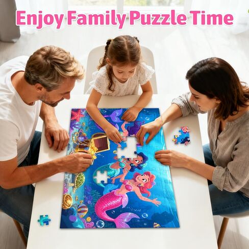 100 Piece Puzzles for Kids Ages 4-6 6-8 8-10, Unicorn Mermaid Fairy Princess Jigsaw Puzzles 100 Pieces Kids Puzzles Ages 3-5 4-6 5-8, Educational Learning Toys Gifts for Girls Boys 4-Pack 15"x10" in Saudi Arabia