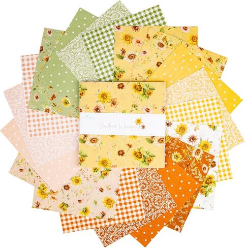 Lisa Audit Sunflower Whispers 10" Stacker 42 10-inch Squares Layer Cake Riley Blake 10-16670-42 in Saudi Arabia
