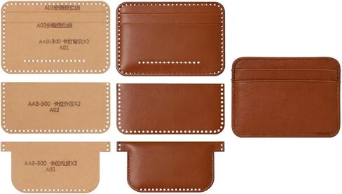DOITOOL Handmade Wallet Pattern Templates for DIY Leather Wallet Stencils Durable Kraft Material Sewing Patterns for Card Bag Crafting 4.13X2.75 Inches in Saudi Arabia