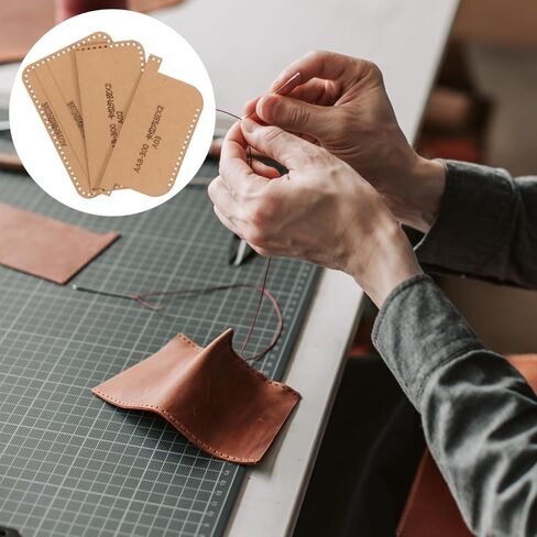DOITOOL Handmade Wallet Pattern Templates for DIY Leather Wallet Stencils Durable Kraft Material Sewing Patterns for Card Bag Crafting 4.13X2.75 Inches in Saudi Arabia