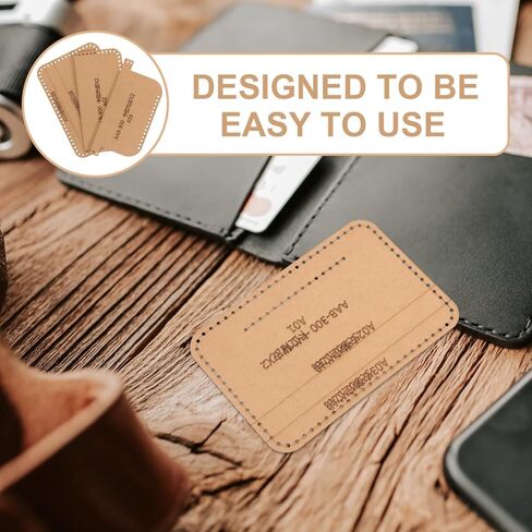 DOITOOL Handmade Wallet Pattern Templates for DIY Leather Wallet Stencils Durable Kraft Material Sewing Patterns for Card Bag Crafting 4.13X2.75 Inches in Saudi Arabia