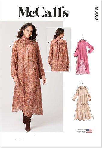 McCall's M8603R5 Misses' Very Loose-Fitting Flared Dress Sewing Pattern Packet, Design Code M8603, Sizes 14-16-18-20-22 in Saudi Arabia