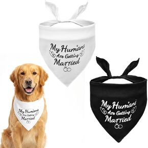 قطعتان من عصابات My Humans are Getting Married Bandanas، هدية خطوبة، لوازم حفلات خطوبة الكلاب، عصابات زفاف للكلاب، إكسسوارات وشاح للحيوانات الأليفة للكلاب والقطط الصغيرة المتوسطة in Kuwait