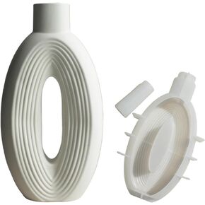 Silicone Vase Mold for Plaster, Cement, Resin – Modern Oval Ring Vase Mold (10.6 in / 27 cm) – Form Me™ in Saudi Arabia