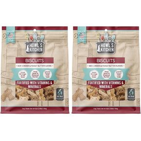 Howl's Kitchen Dog Treats, Biscuits, Beef, Chicken, and Peanut Butter Mix in Saudi Arabia