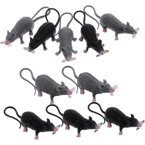 Garneck 10pcs Realistic Fake Rat Models for Pranks and Halloween Decorations Lifelike Simulated Mice Toys Grey for Haunted Houses and Spooky Displays Prank Toy in Saudi Arabia