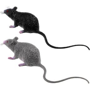 2Pcs Realistic Fake Rats Prank Toys Lifelike Plastic Mouse Figures Halloween Party Props Scary Trick Decorations for Haunted Houses April Fools Day in Saudi Arabia