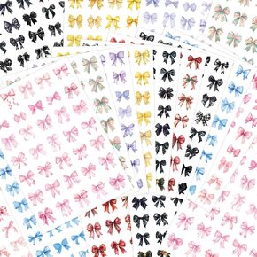 18 ورقة من ملصقات القوس بـ 7 ألوان، 720 قطعة من الملصقات الزخرفية الجميلة على طراز Coquette مع 360 تصميمًا لهدايا حفلات سجل القصاصات اليدوية - لوازم فنية إبداعية للمراهقين والبالغين in Kuwait