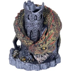 Black Dragon Castle Dice Tower,for Tabletop Games,D&D and RPG Games,Dungeons and Dragons,DND Dice Tower,Perfect Table Decoration & Party Surprise Gifts（with 7Pcs Polyhedral Dice） in Kuwait