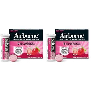 Airborne Elderberry + Zinc & Vitamin C Effervescent Tablets, Immune Support Supplement With Powerful Antioxidant Vitamins A C E, 20 Fizzy Drink Tablets, Elderberry Flavor in Saudi Arabia