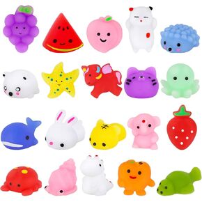20 Pack Mochi Squishy Toys Set, Mini Animals and Fruits Squishies Fidget Toys Bulk Party Favors for Kids Anxiety Stress Relief, Goodie Bags Fillers, Classroom Prizes, Birthday Gifts Party Favors in Saudi Arabia