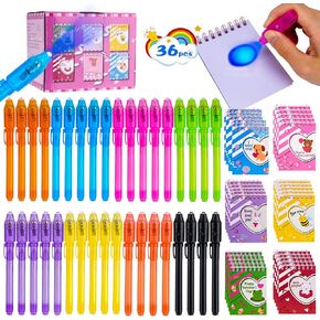 قلم حبر غير مرئي 24 قطعة مع ضوء الأشعة فوق البنفسجية مع مجموعة دفاتر ملاحظات متعددة الألوان 24 قطعة. بطاقات عيد الحب وحقائب الهدايا للأطفال، هدايا حفلات عيد الحب، حشوات حقائب جودي للأطفال هدايا حفلات التجسس in Kuwait