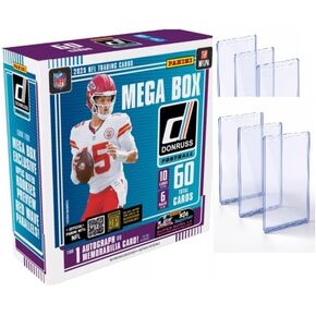 2025 بطاقات تداول Donruss Football Mega Box، 60 بطاقة لكل صندوق. ابحث عن بطاقات اللاعب الصاعد الجديدة لعام 2025+6 أدوات تحميل علوية in Kuwait