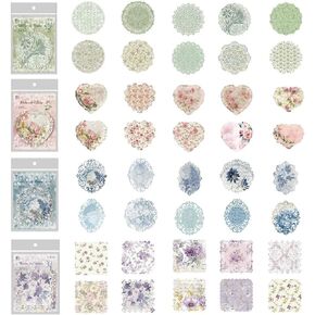 40Pcs Lace Edged Flower Scrapbook Papers, Assorted Styles Vintage Flower Scrapbook Papers, Exquisite Paper Decorations for DIY Card Making Scrapbooks Letter Photo Frames Album in Kuwait