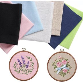 7Pcs Embroidery Fabric Squares 11.8" Linen Fabric Cloth for Embroidery Cloth Solid Colour for DIY Crafts Making Garment Needlework, 30cm in Saudi Arabia